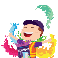 propanraya colorful cattembok propanraya caricatcaripropan Sticker