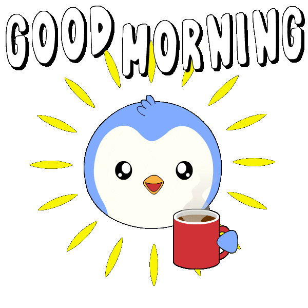 Happy Good Morning Sticker by Pudgy Penguins