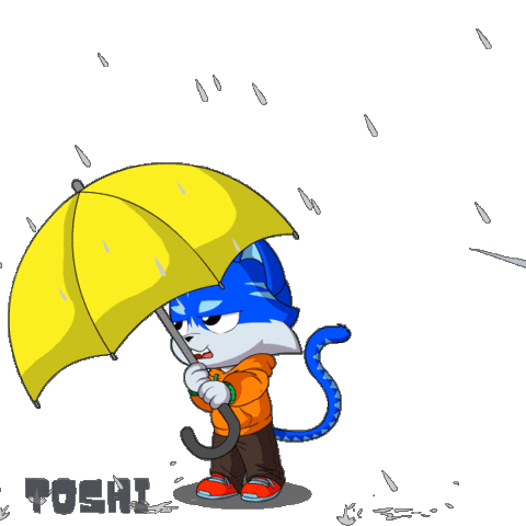 Raining Rainy Day Sticker by Toshithecat