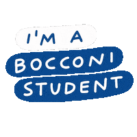 White And Blue Student Sticker by Bocconi University