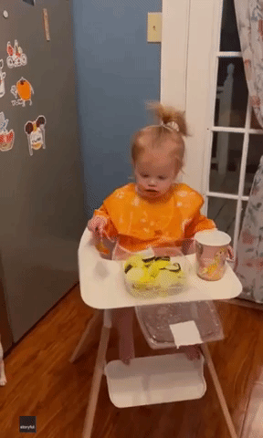 Toddler Has Cutest Reaction as Dad Swaps Her Food
