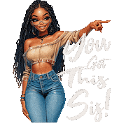 j9designzsuite digital art black woman motivational sis Sticker