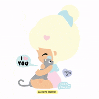 chickawaii love dog kiss friends GIF