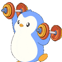 Working Out No Pain No Gain Sticker by Pudgy Penguins