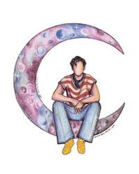 Teecaake moon harry styles harry gucci Sticker