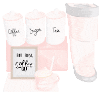 But First Coffee Sticker by Misty Rose Gal