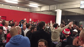 Arsenal and FC Koln Fans Sing Together Prior to Europa League Game