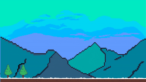 vandpurnama giphyupload animation pixel art mountain GIF