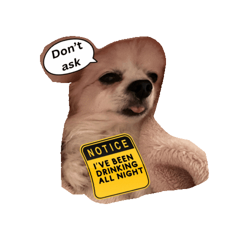Drunk Dog Sticker by Romeo Mama Bandana Store