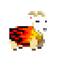 subpixel hot ready goat flames Sticker