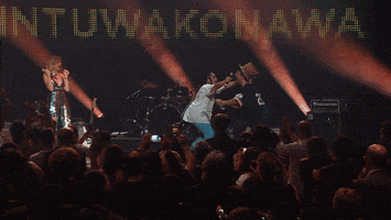 CBCMusic happy friends celebrate hug GIF