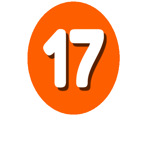 Orange Number Sticker