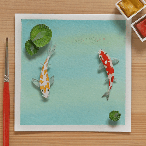 NVillustration animation stopmotion koi miniature GIF