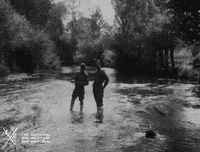 NationalWWIMuseum black and white fishing stream river GIF