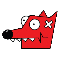 PIMAXART dog red tag graffiti Sticker
