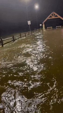 Rapids Rush Through Park in Texas After Heavy Rain Brings Flooding to Region