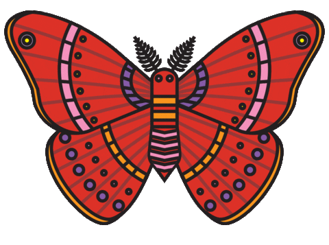Red Wings Butterfly Sticker by Natural History Museums of Los Angeles County