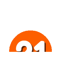 Orange Number Sticker