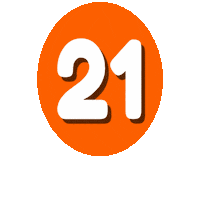 Orange Number Sticker