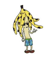 biaingrid cafe banana dino shrimp Sticker