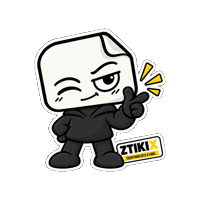 Wink Finger Guns Sticker by ZTIKIX
