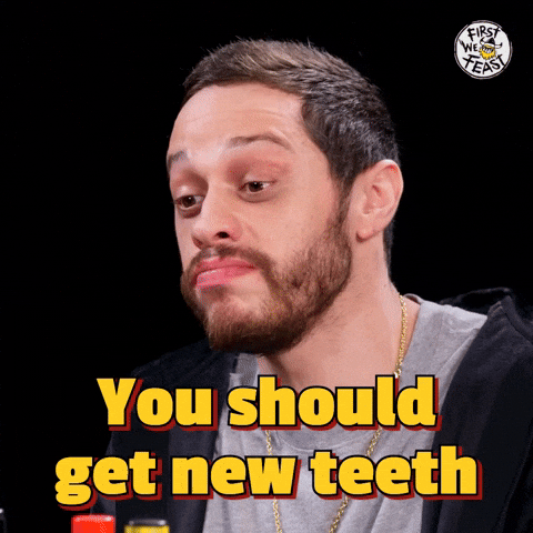 Pete Davidson Teeth GIF by First We Feast