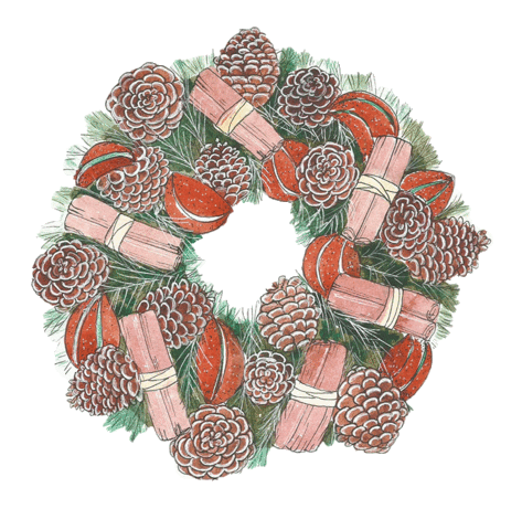 ninaiart giphyupload xmas garland cones Sticker