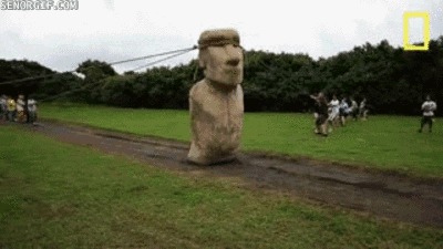 easter island statues GIF by Cheezburger