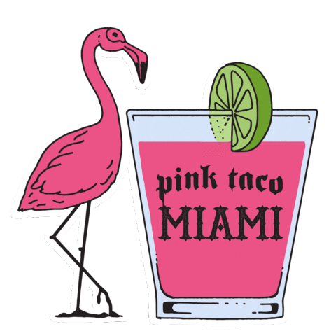 pinktaco pink drink miami skull Sticker