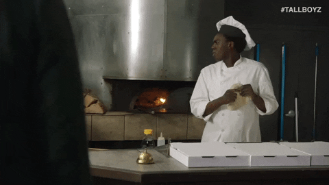 TallBoyz giphyupload confused pizza chef GIF