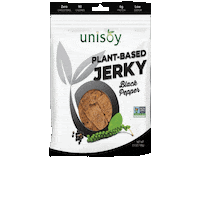 unisoyjerky blackpepper veganjerky unisoy plantbasedjerky Sticker