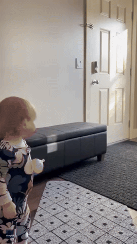 Toddler Is Thrilled When Big Sister Returns From Preschool