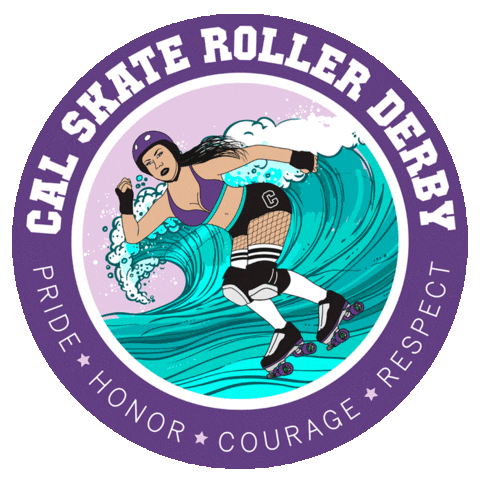 calskaterollerderby giphyupload skate derby roller derby Sticker