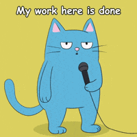 Blue Cat Goodbye GIF