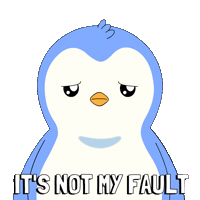 Dont Blame Me What Did I Do Sticker by Pudgy Penguins