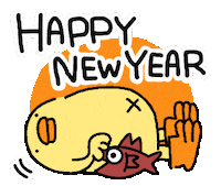 Happy New Year Sticker by ぴょろりんちょ（ひよこ人間ぴよ）
