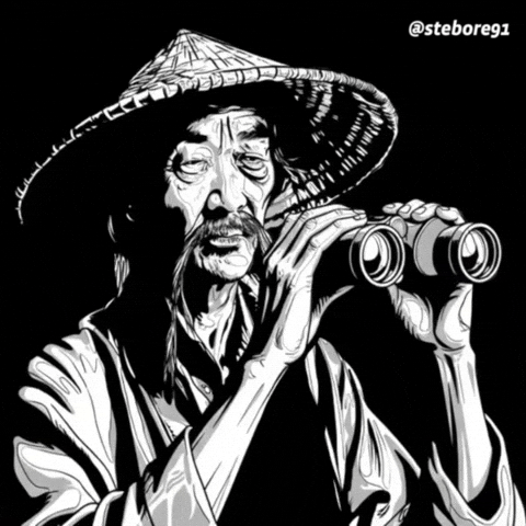 Spying Animated Character GIF