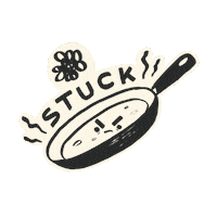 TedHJones grumpy stuck pancakes pancake day Sticker