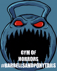 barbellsandponytails kettlebell kettle bell barbells and ponytails gym of horrors GIF
