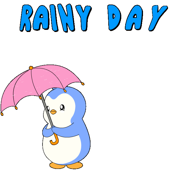 Raining Rainy Day Sticker by Pudgy Penguins