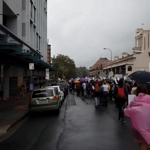 Supporters of Abortion Decriminalisation March in Brisbane