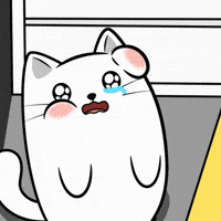Sad White Cat GIF by MESA My Emotional Support Animal