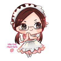 MilkPinkMaidCafe pink kawaii cafe chibi Sticker