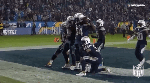 Football Celebrate GIF by Los Angeles Chargers