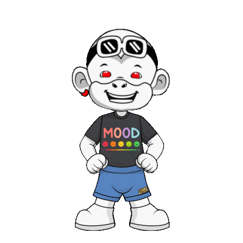 Mood White Monkey Sticker by Zhot