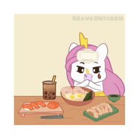 Brunch Eating Together Sticker by Brave Unicorn