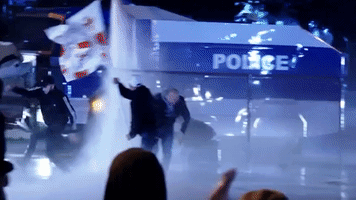 Police Use Water Cannon to Disperse Post-Election Protest in Tbilisi