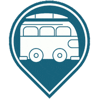 Camp Van Sticker by bevanlifer