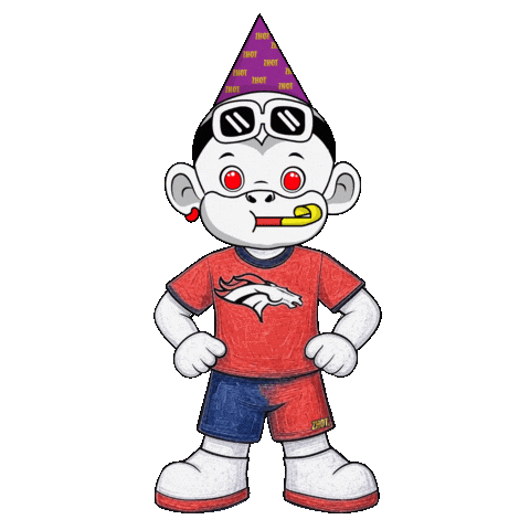 Denver Broncos White Monkey Sticker by Zhot