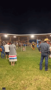 Baby Participates in Traditional Dance at Ochapowace First Nation Powwow